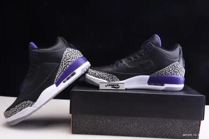 Rep Purple CT8532-050 Jordan Black Court Retro 3 Air 0615